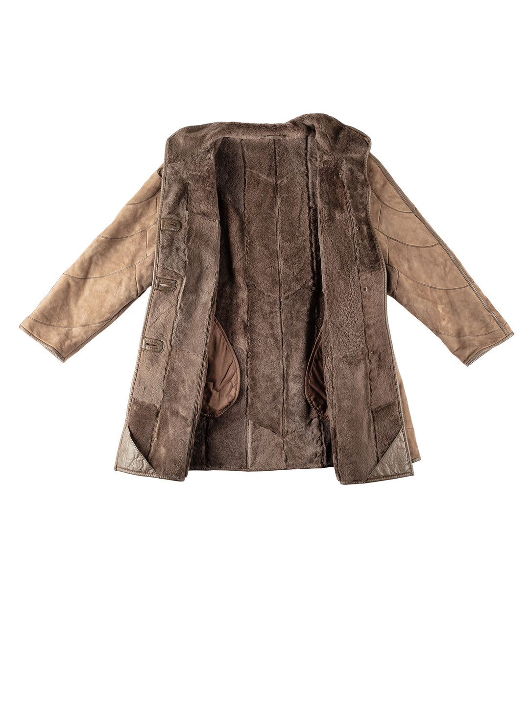 Vintage 80's Women Sheepskin Coat in BeigeMN176