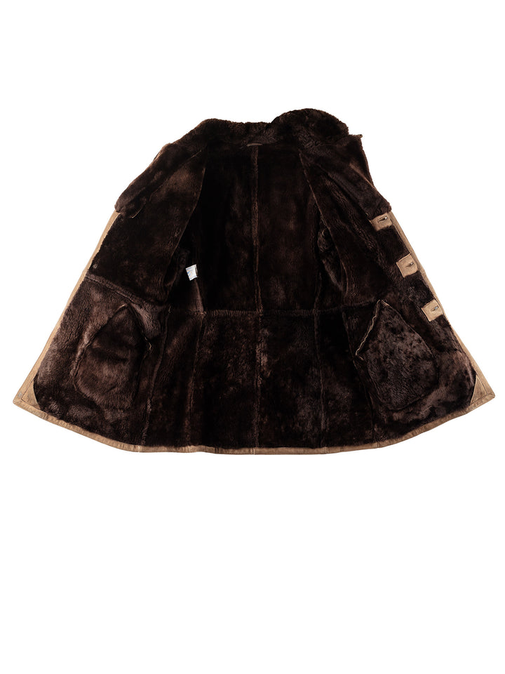 Vintage 80's Men Sheepskin Coat in BeigeVN237