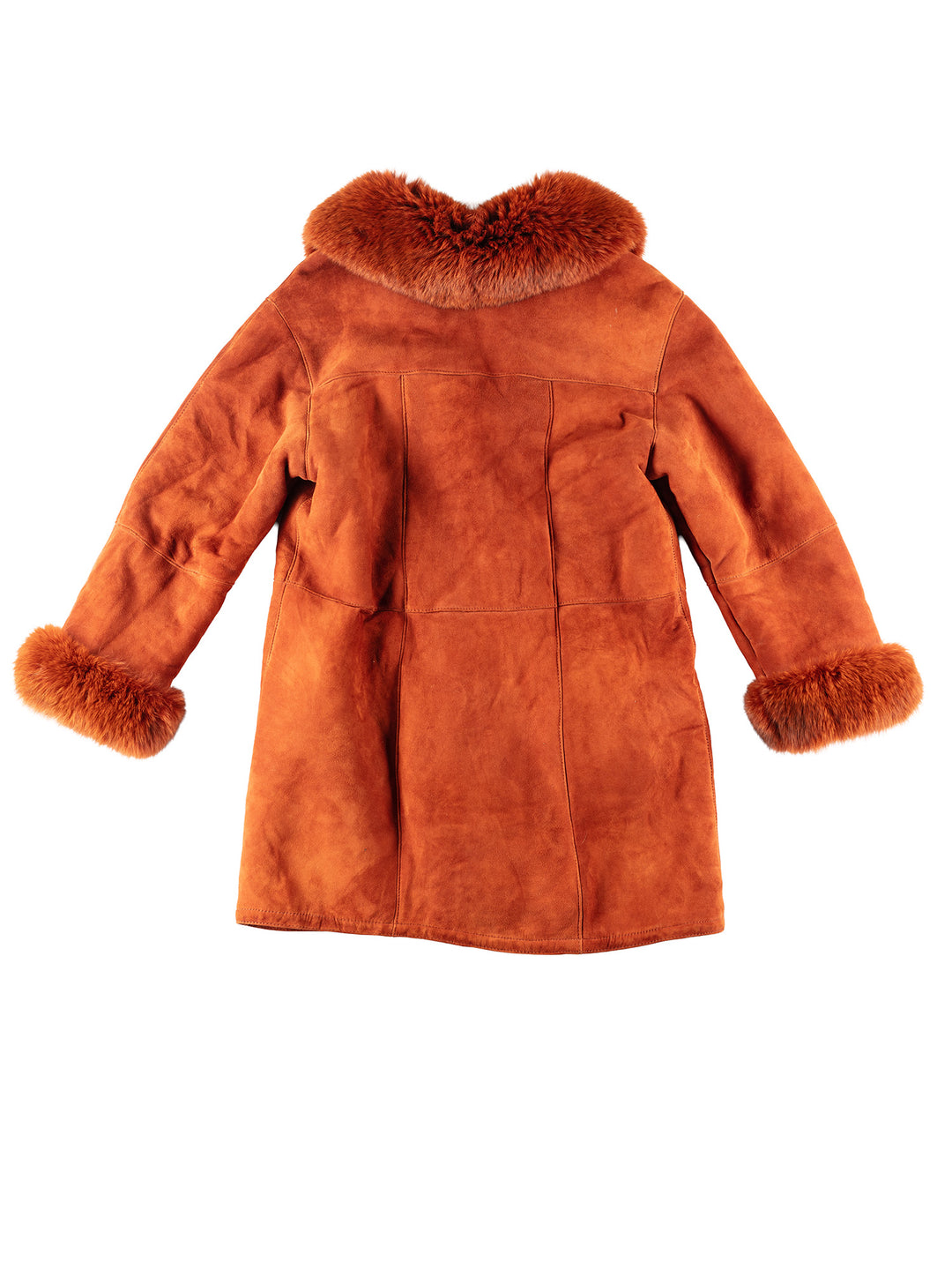 Vintage 70's Women Sheepskin Coat in Orange