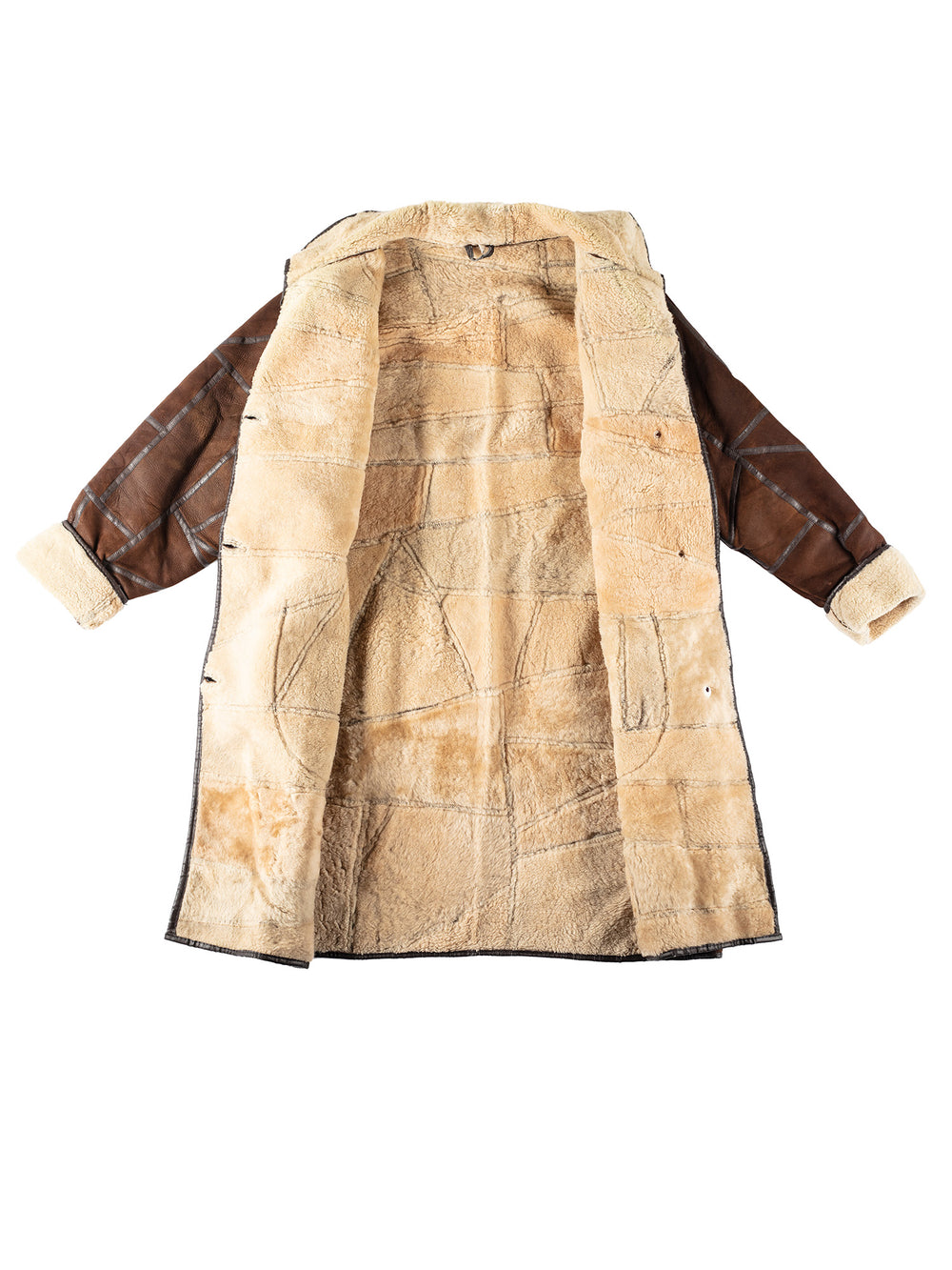 Vintage 80's Women Sheepskin Coat in BrownMN135
