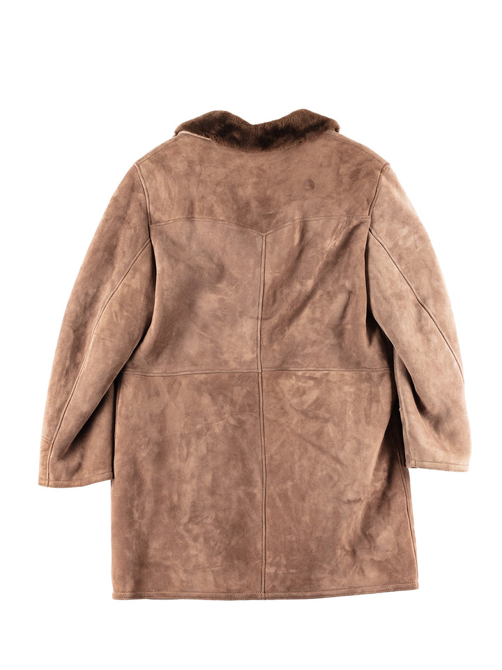 Vintage 70's Men Sheepskin Coat in Brown