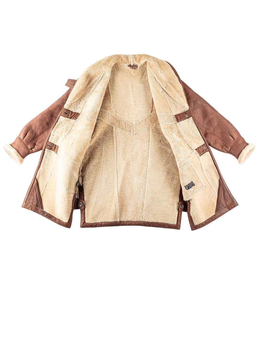 Vintage 80's Women Sheepskin Coat in BrownMN190