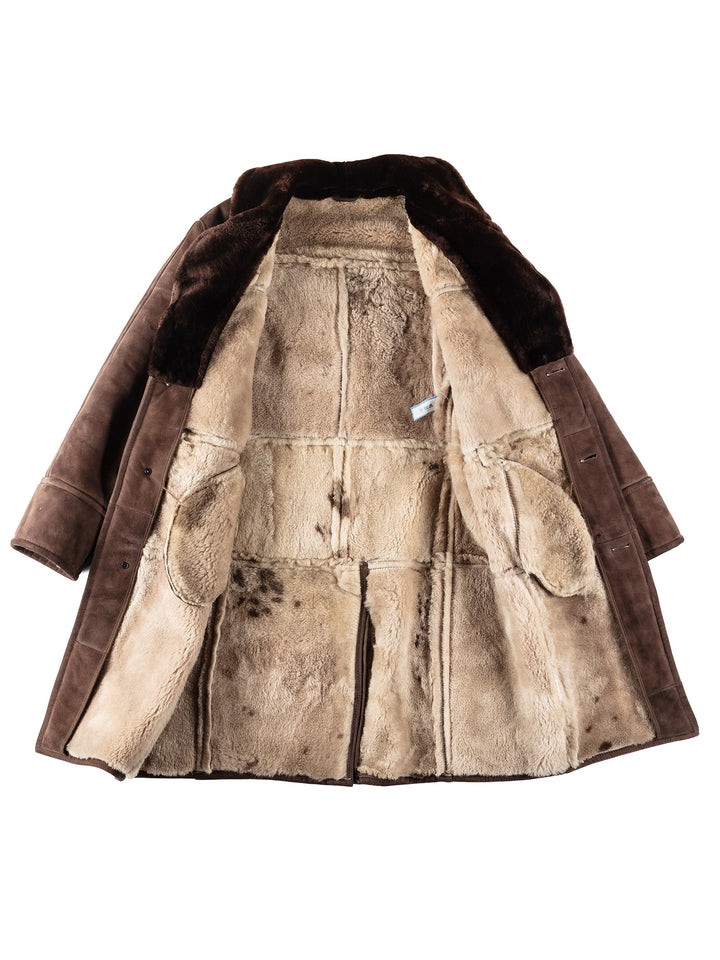 Vintage 70's Men Sheepskin Coat in BrownVN130