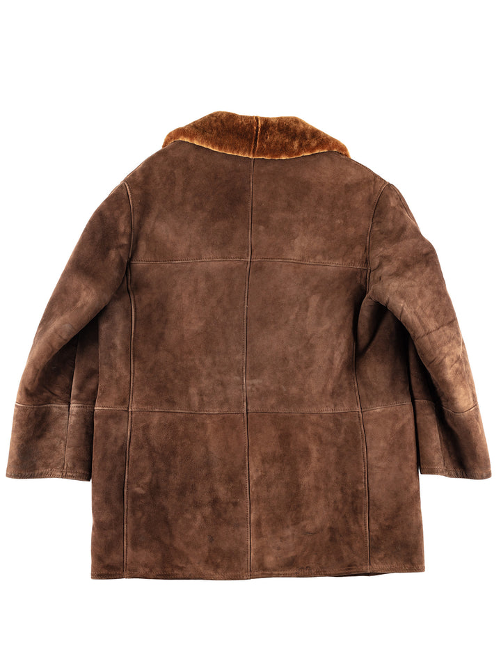 Vintage 70's Men Sheepskin Coat in Brown