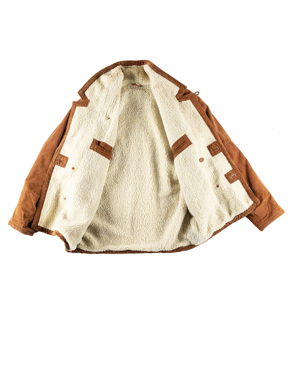 Vintage 80's Men Faux Sheepskin Coat in BrownVN196