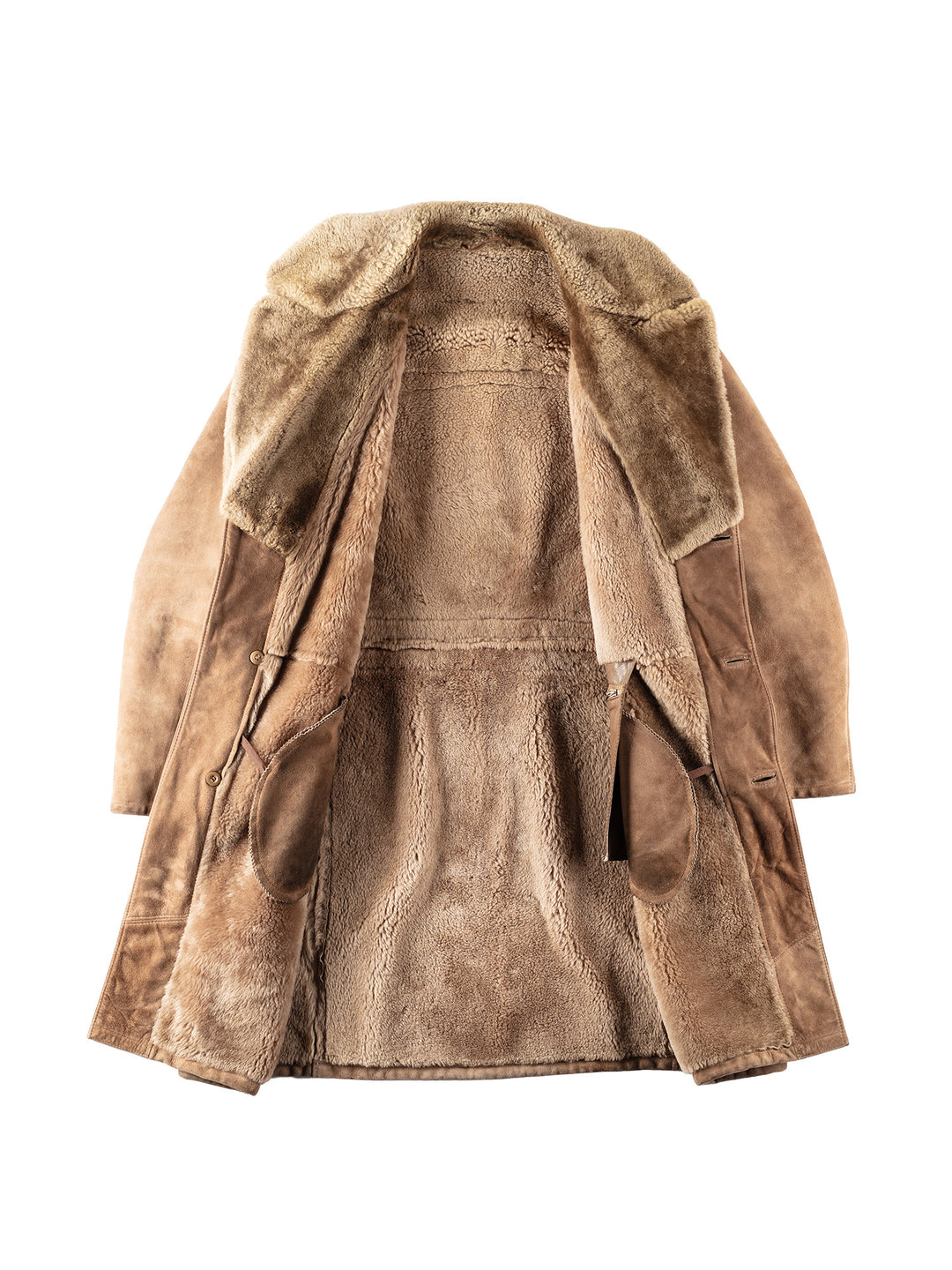 Vintage 70's Men Sheepskin Coat in BrownVN153