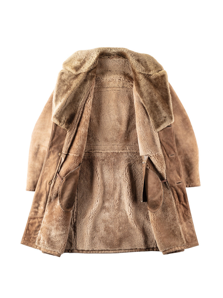 Vintage 70's Men Sheepskin Coat in BrownVN153