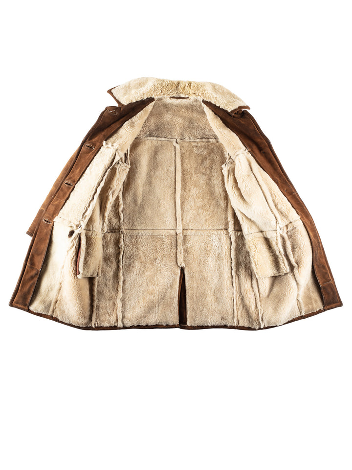 Vintage 80's Women Sheepskin Coat in BrownMN254