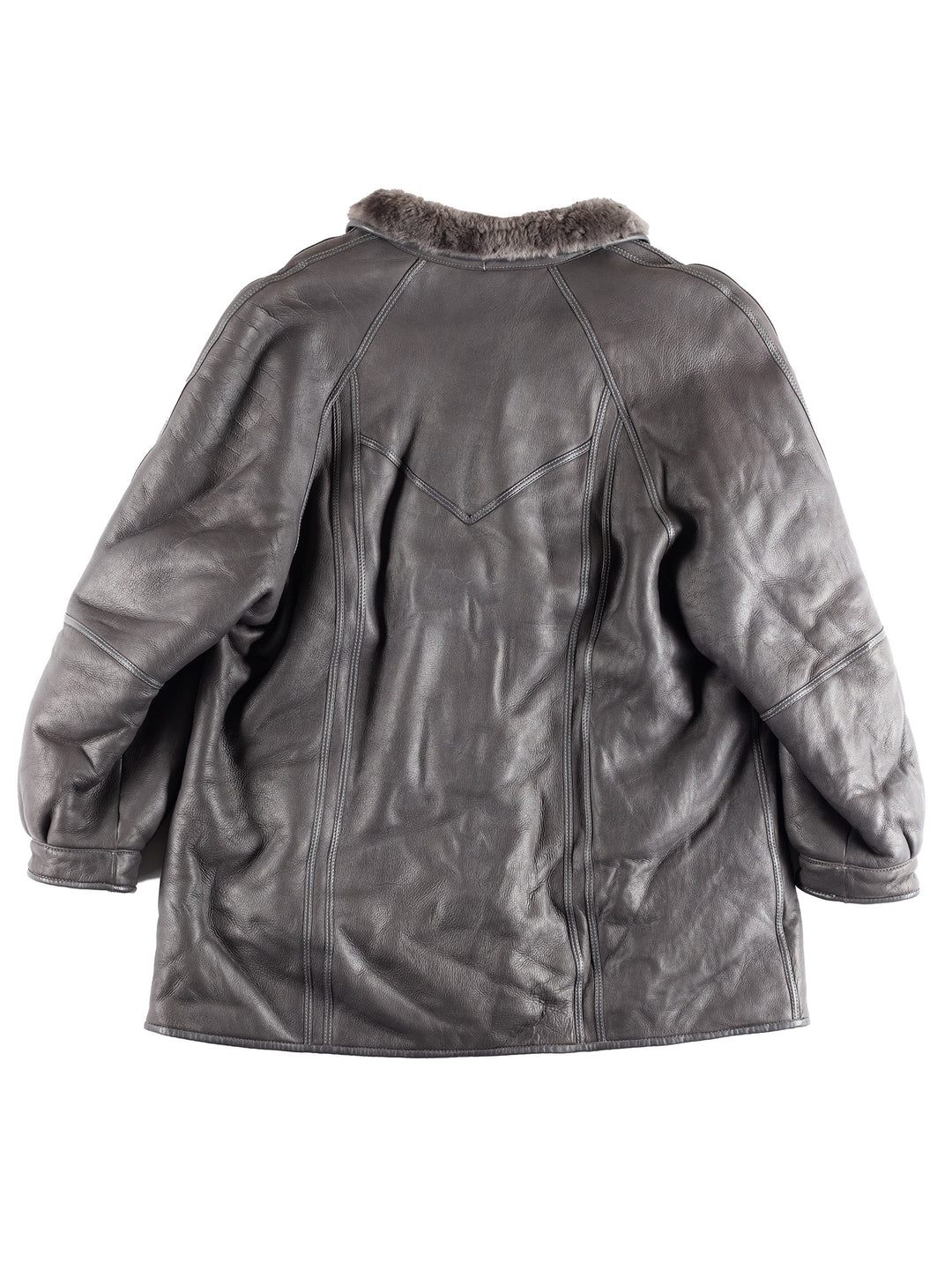 Vintage 00's Women Sheepskin Coat in Purple