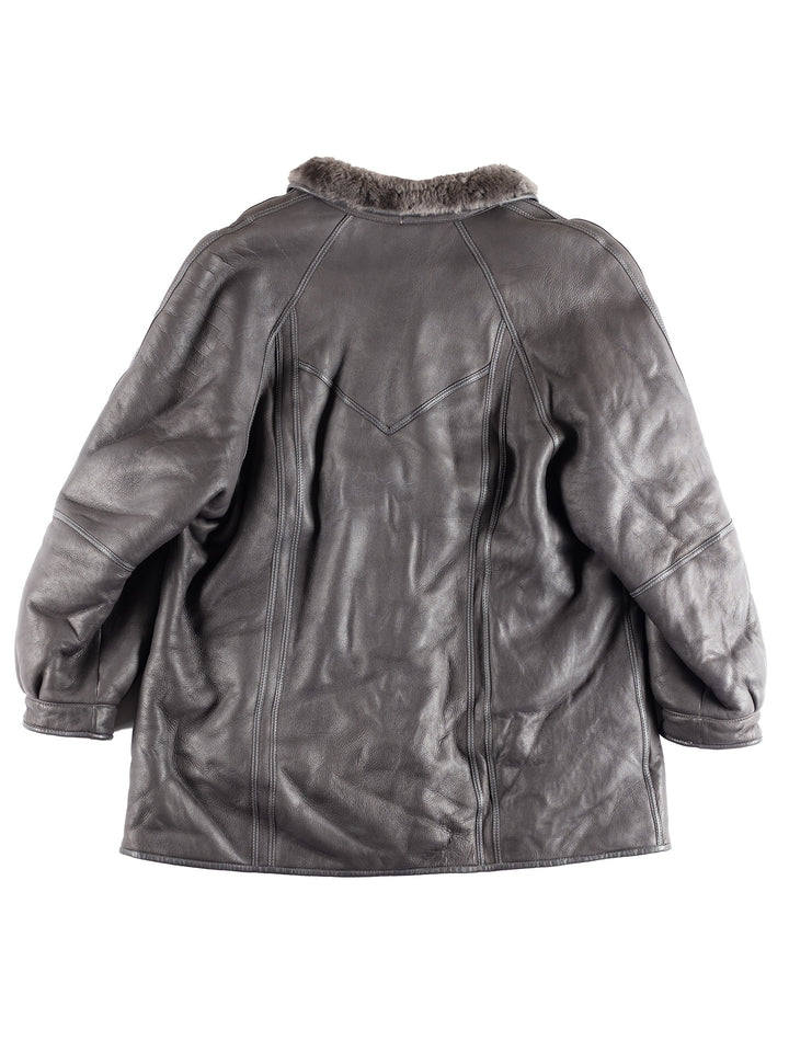 Vintage 00's Women Sheepskin Coat in Purple