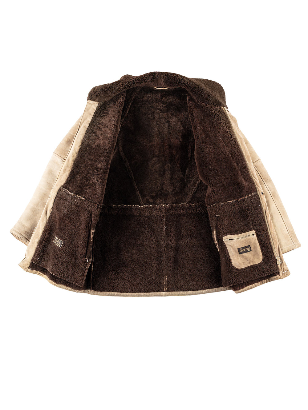 Vintage 80's Men Sheepskin Coat in BeigeVN225