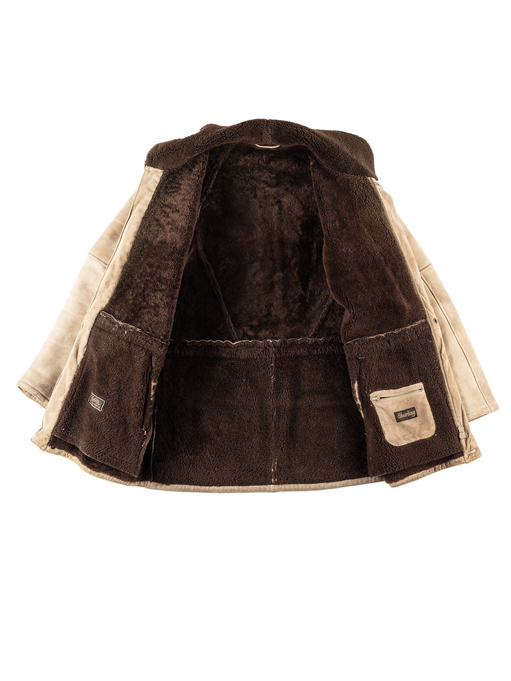 Vintage 80's Men Sheepskin Coat in BeigeVN225