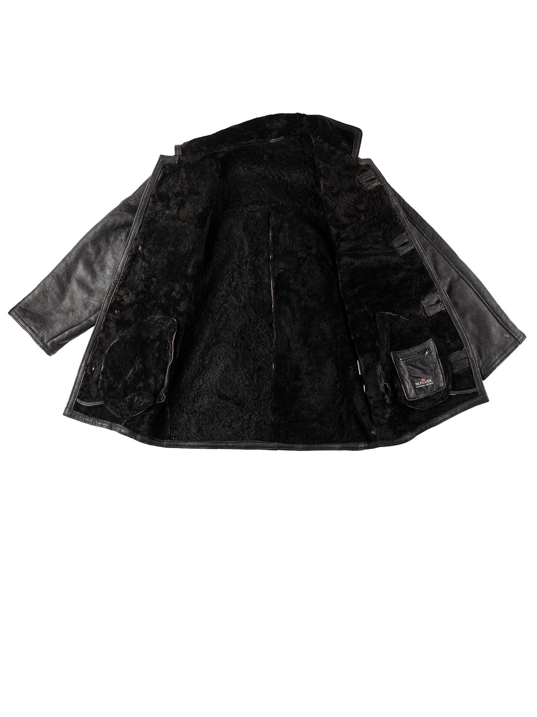 Vintage 90's Men Sheepskin Coat in BlackVN236