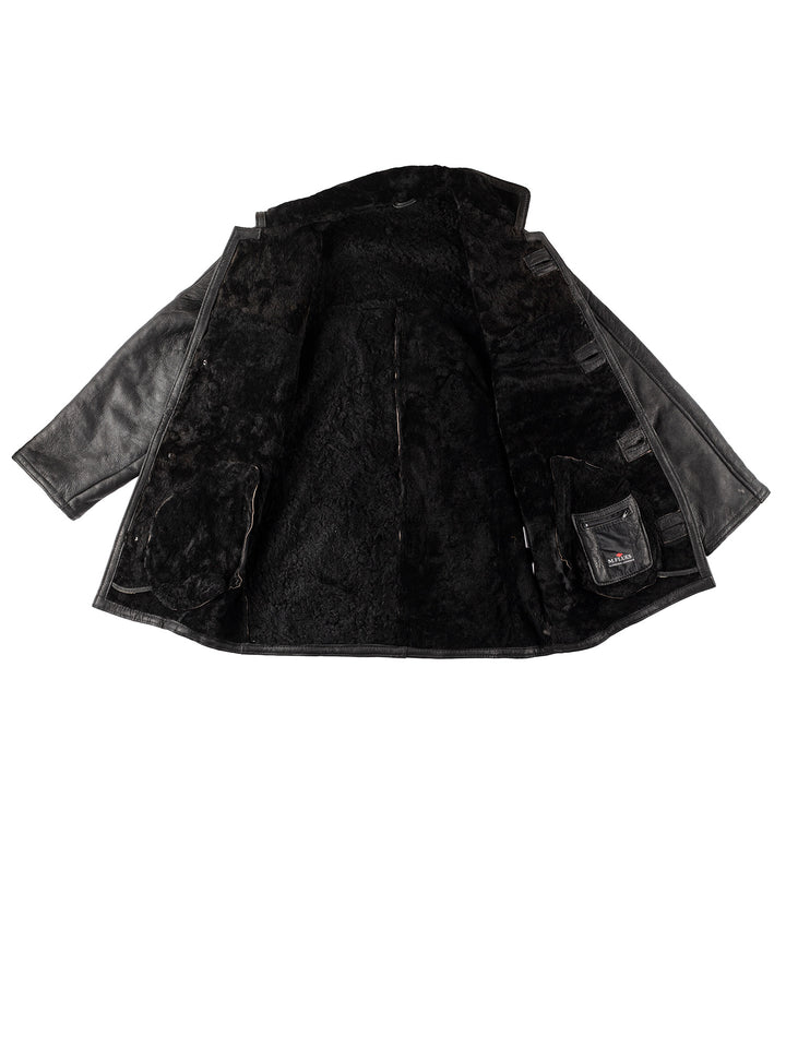 Vintage 90's Men Sheepskin Coat in BlackVN236