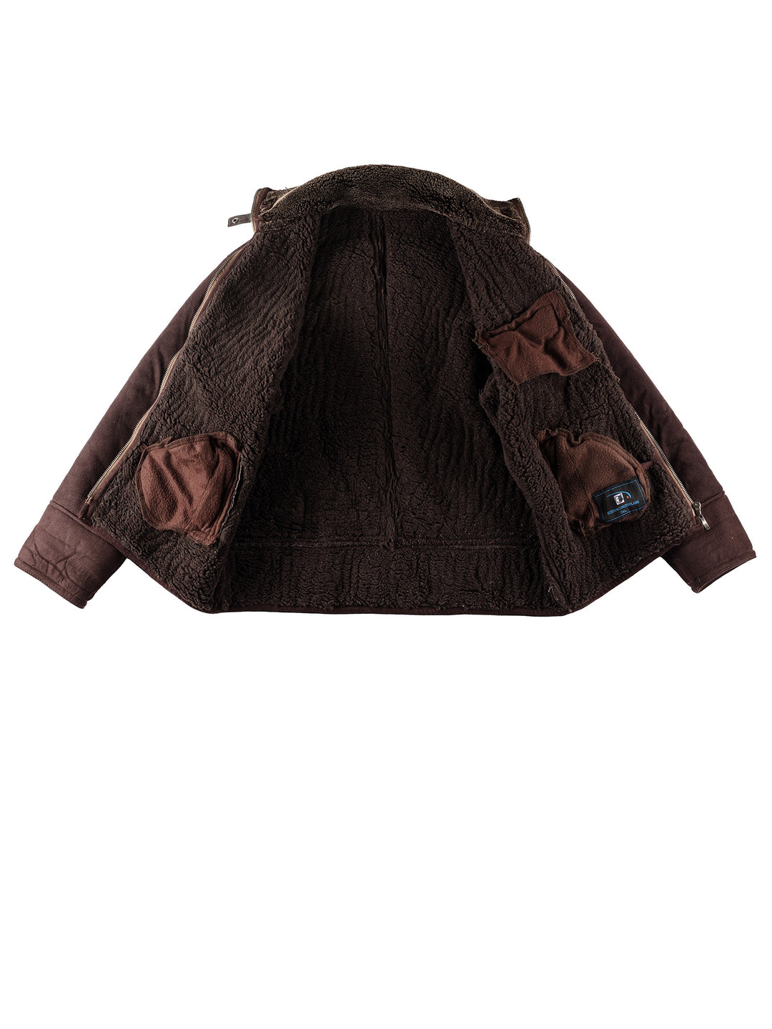 Vintage 90's Men Faux Sheepskin Coat in BrownVN185