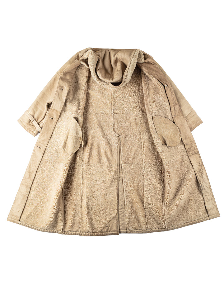 Vintage 90's Women Sheepskin Coat in BeigeMN234