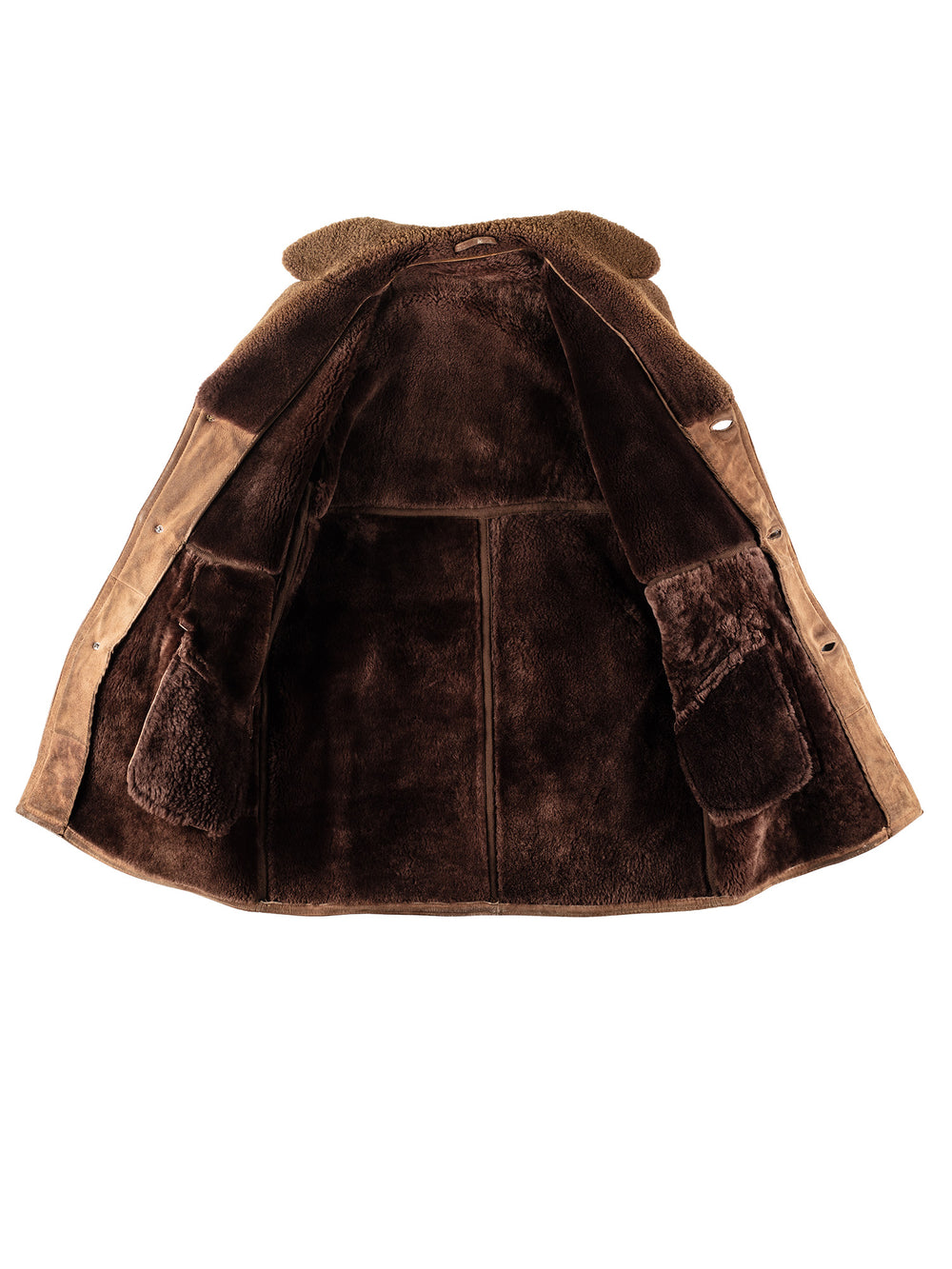 Vintage 80's Men Sheepskin Coat in BrownVN143