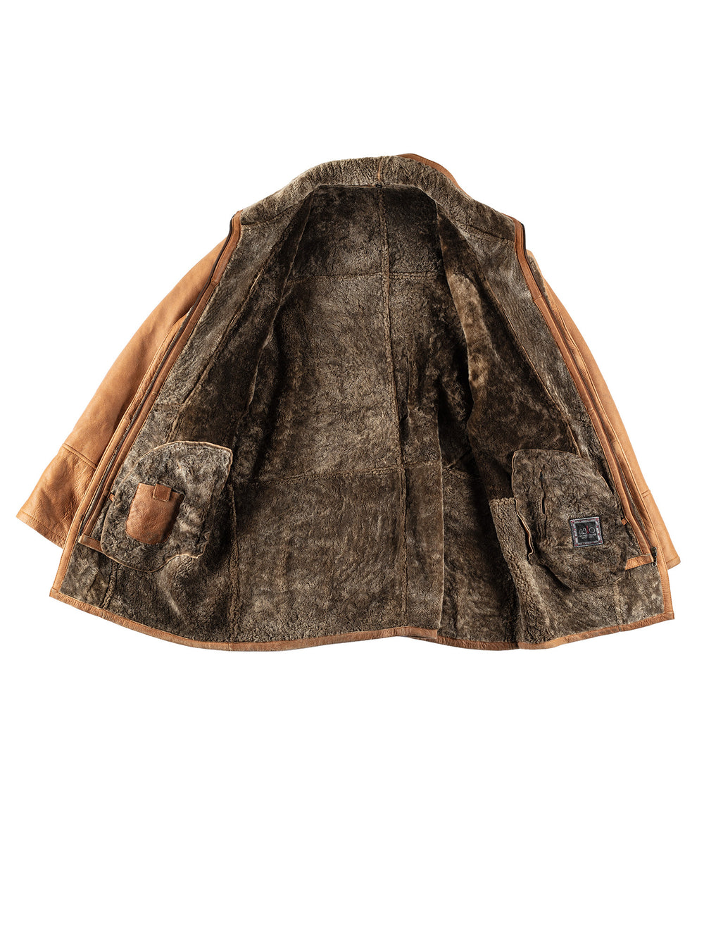 Vintage 80's Men Sheepskin Coat in BrownVN597