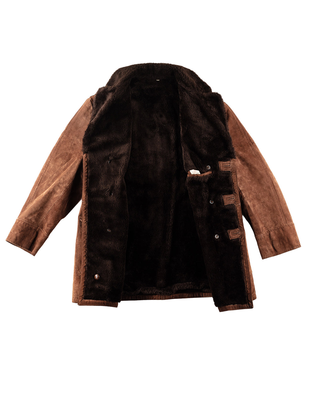Vintage 70's Men Faux Sheepskin Coat in BrownVN190