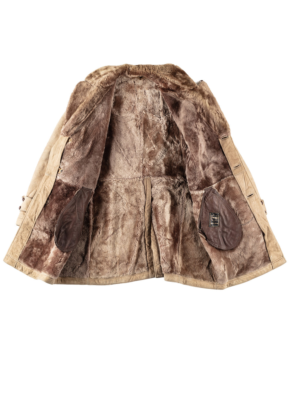 Vintage 80's Men Sheepskin Coat in BeigeVN108