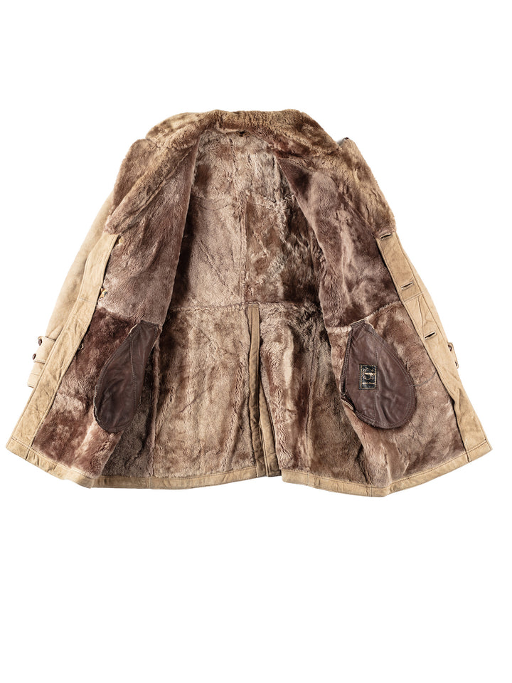Vintage 80's Men Sheepskin Coat in BeigeVN108