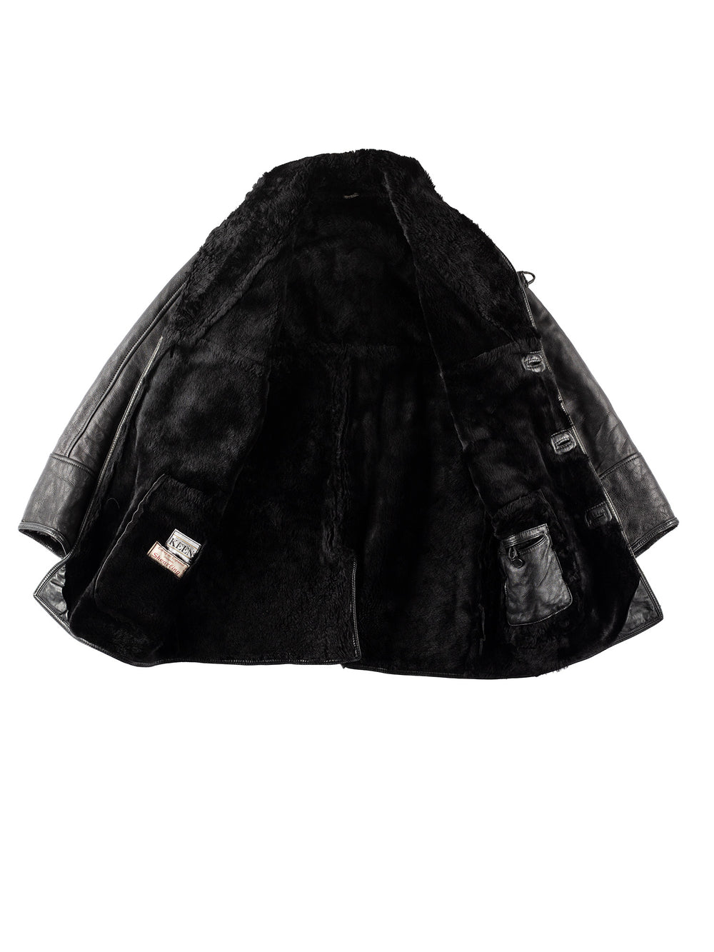 Vintage 90's Men Sheepskin Coat in BlackVN168