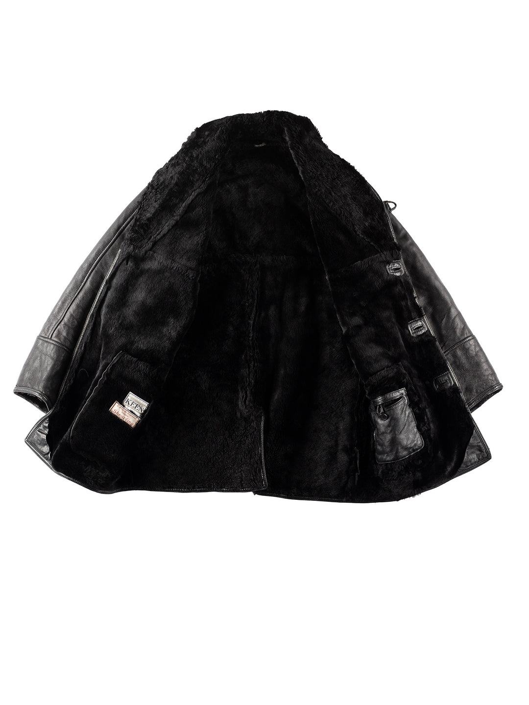 Vintage 90's Men Sheepskin Coat in BlackVN168