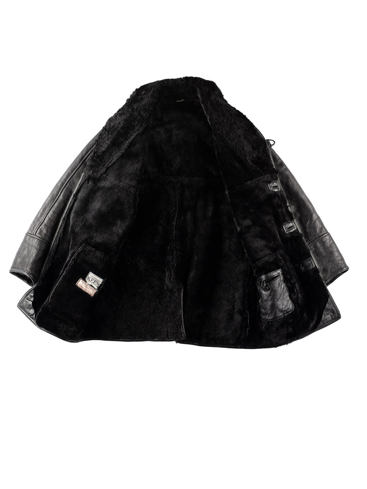 Vintage 90's Men Sheepskin Coat in BlackVN168