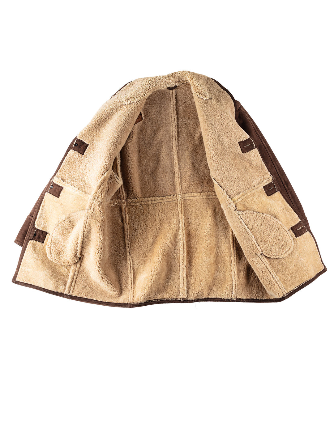 Vintage 80's Men Sheepskin Coat in BrownVN335