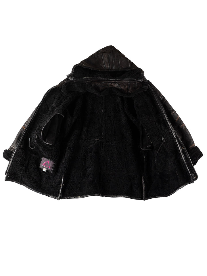 Vintage 80's Women Sheepskin Coat in BlackMN517