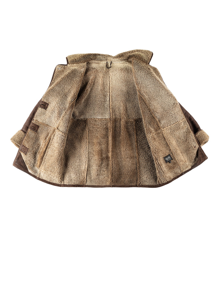 Vintage 80's Women Sheepskin Coat in BrownMN533