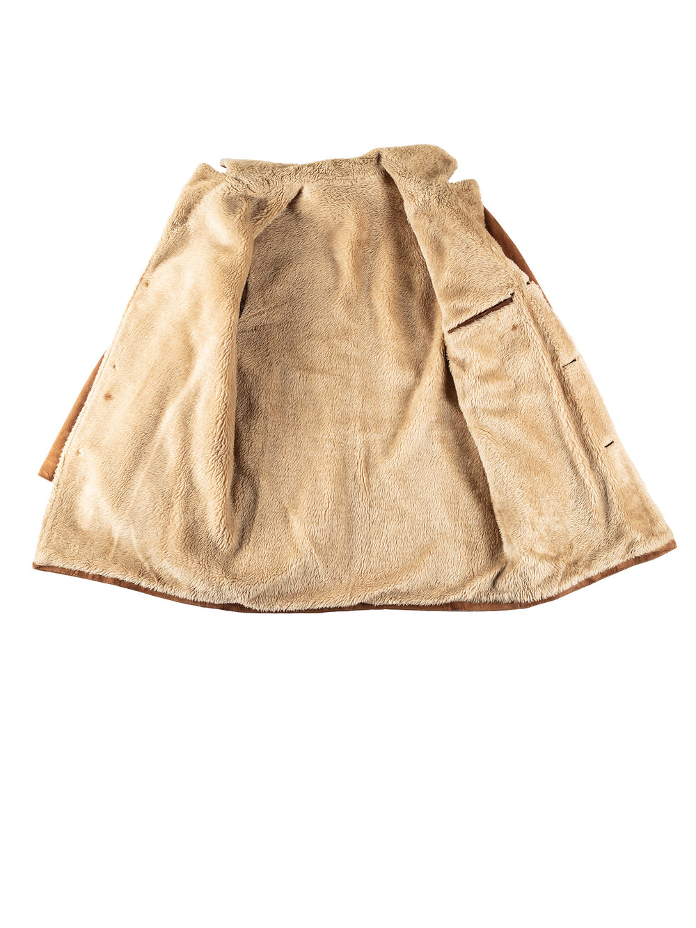 Vintage 80's Men Faux Sheepskin Coat in BrownVN329
