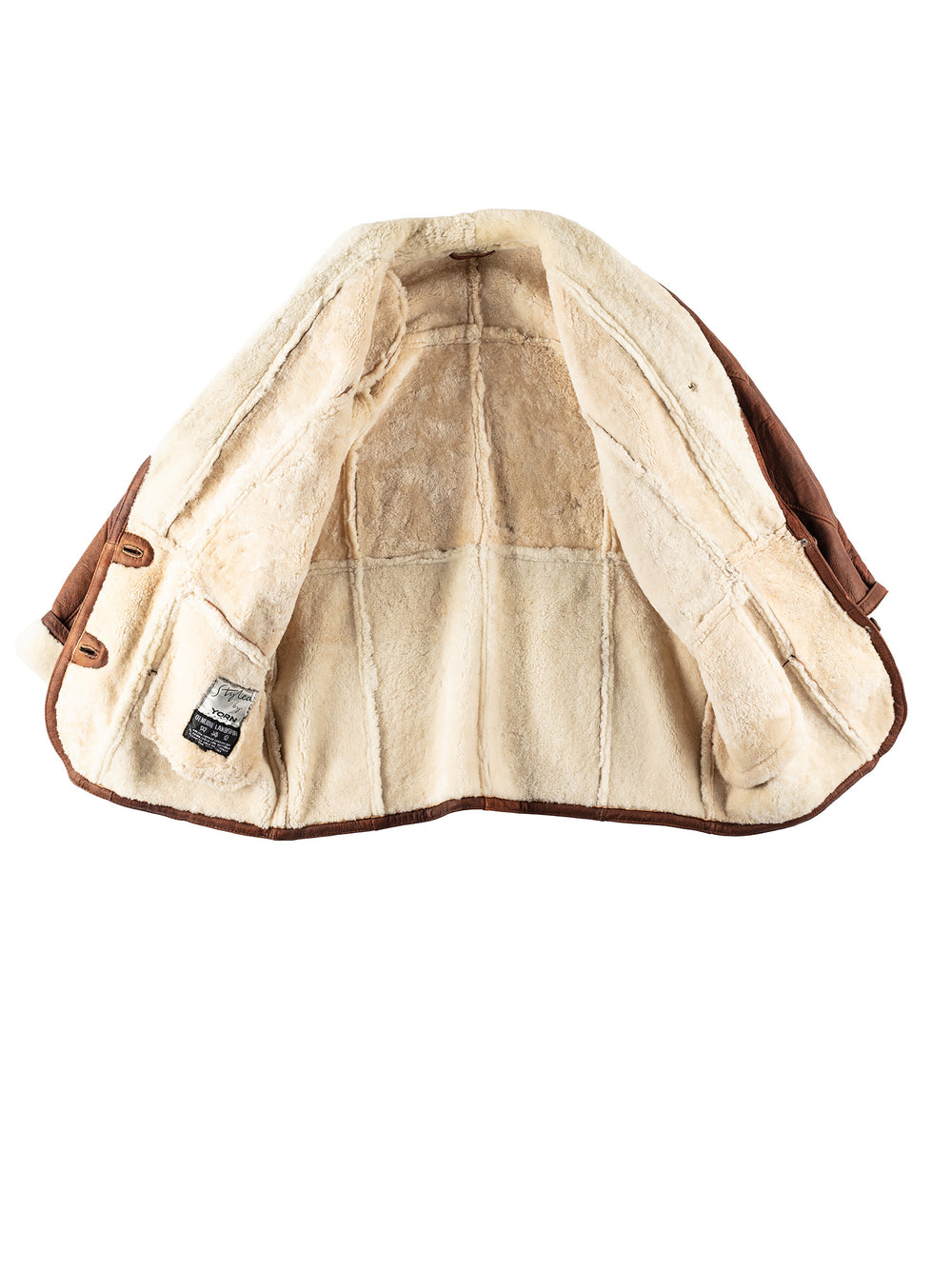 Vintage 80's Men Sheepskin Coat in BrownVN192