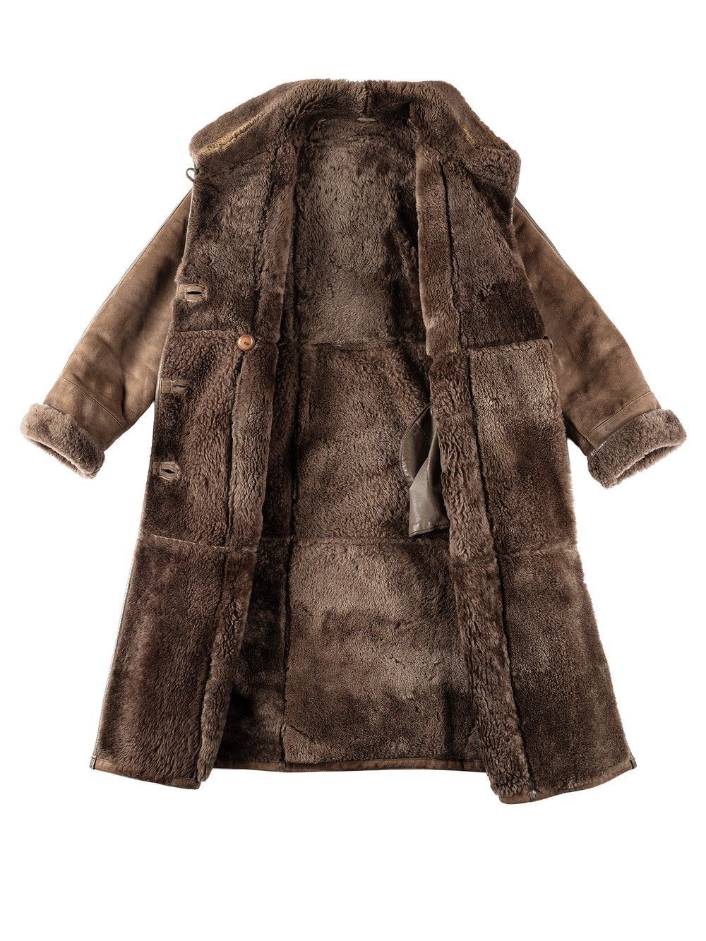 Vintage 80's Women Sheepskin Coat in BrownMN157