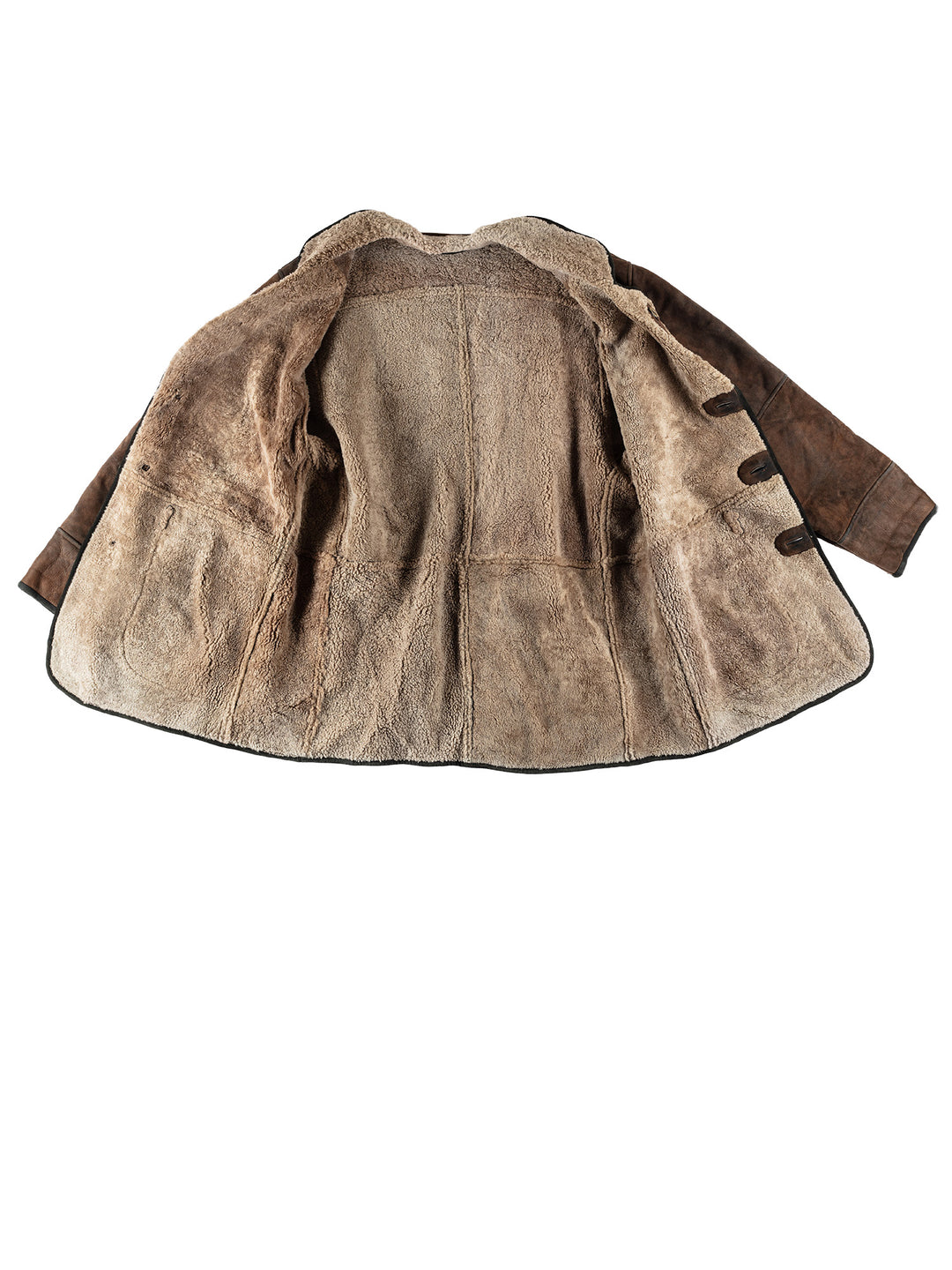 Vintage 80's Men Sheepskin Coat in BrownVN605