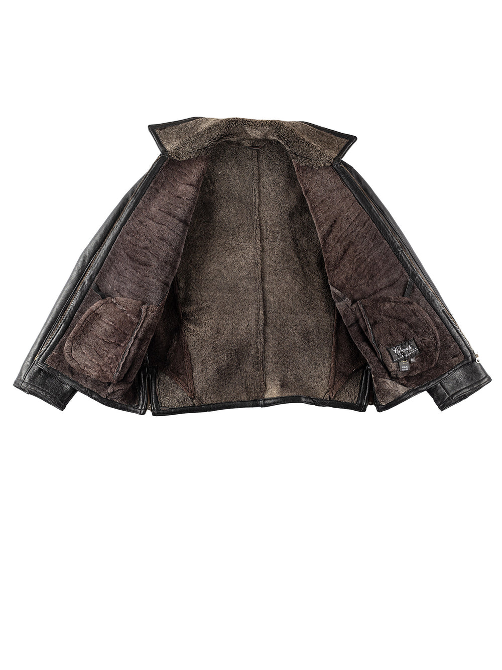 Vintage 80's Men Sheepskin Jacket in BlackVN179