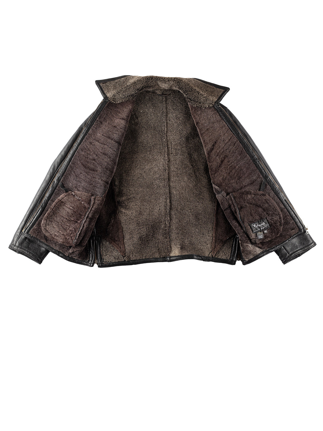 Vintage 80's Men Sheepskin Jacket in BlackVN179