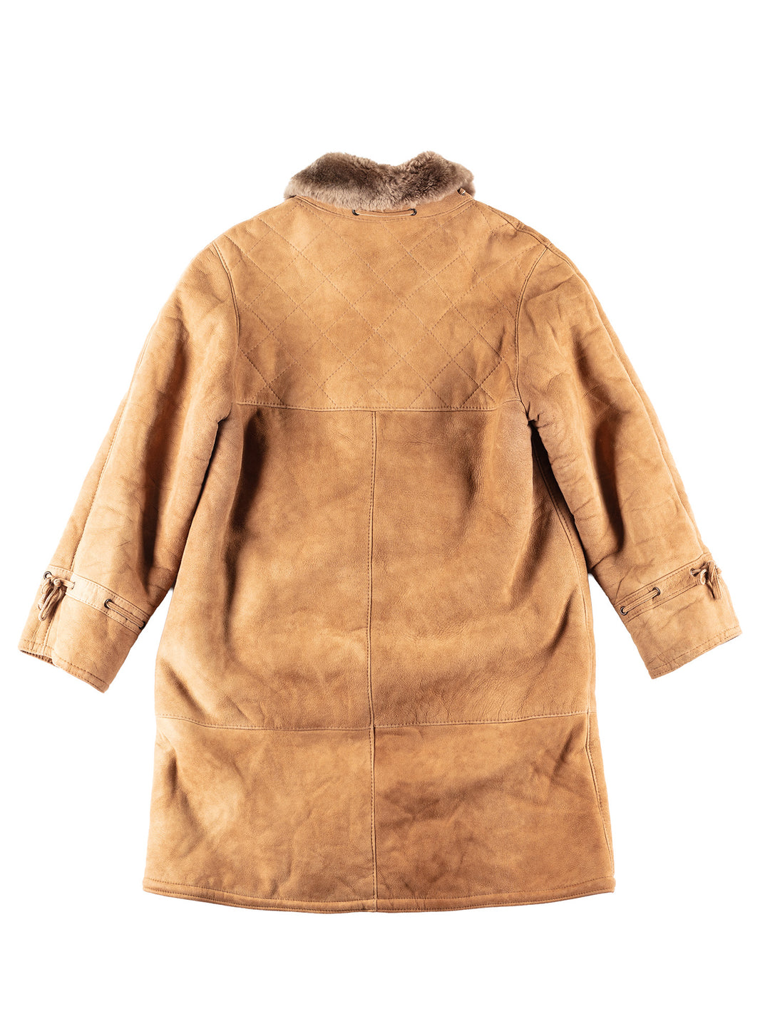 Vintage 80's Women Sheepskin Coat in Brown