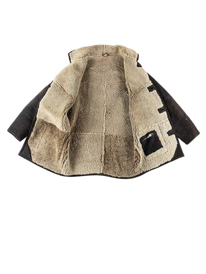 Vintage 70's Men Sheepskin Coat in BlackVN228