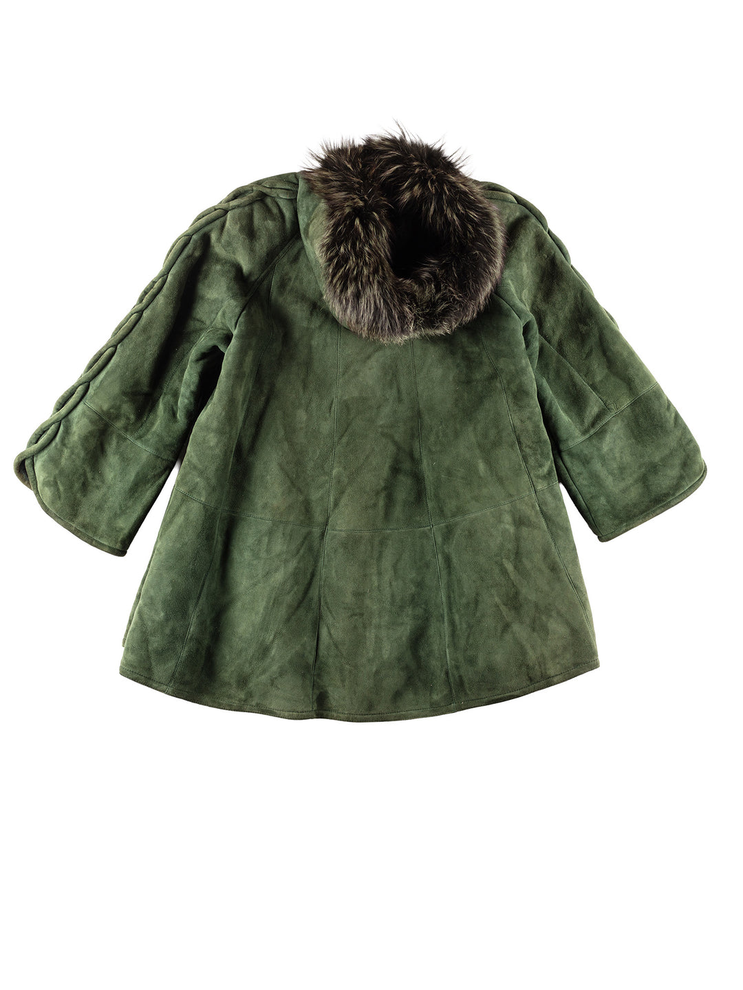 Vintage 80's Women Sheepskin Coat in Green