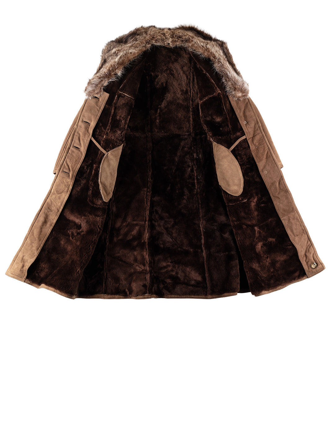 Vintage 70's Women Sheepskin Coat in BrownMN644