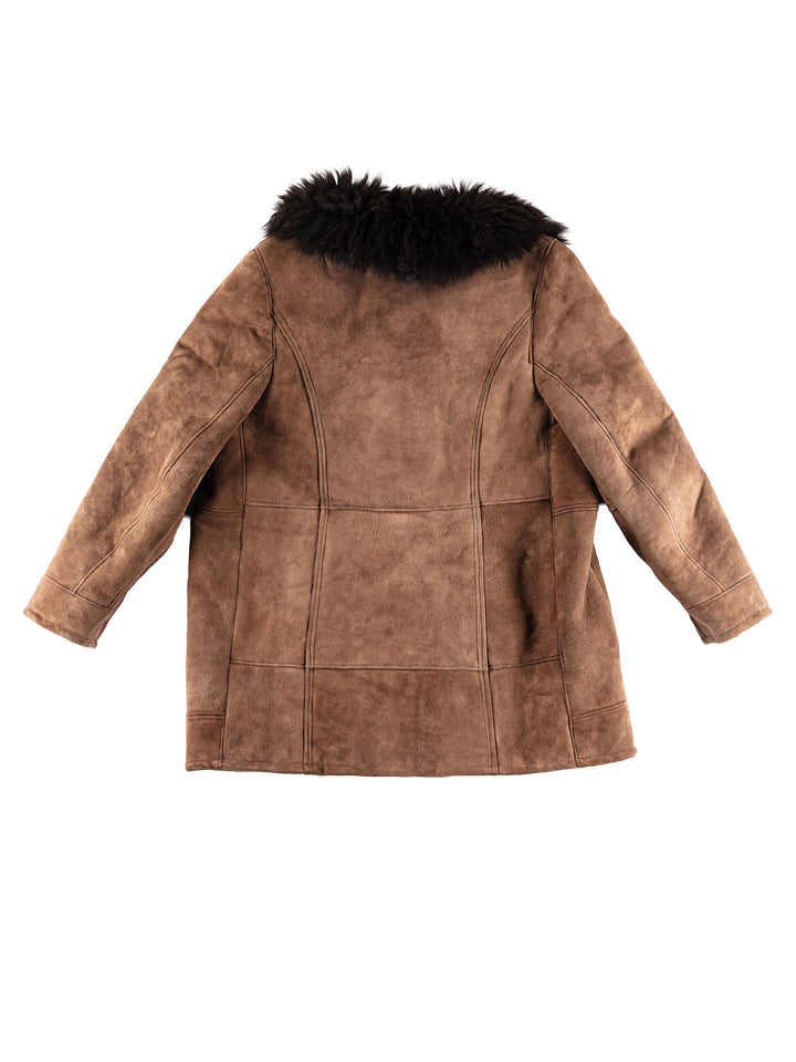 Vintage 80's Women Sheepskin Coat in BrownMN423
