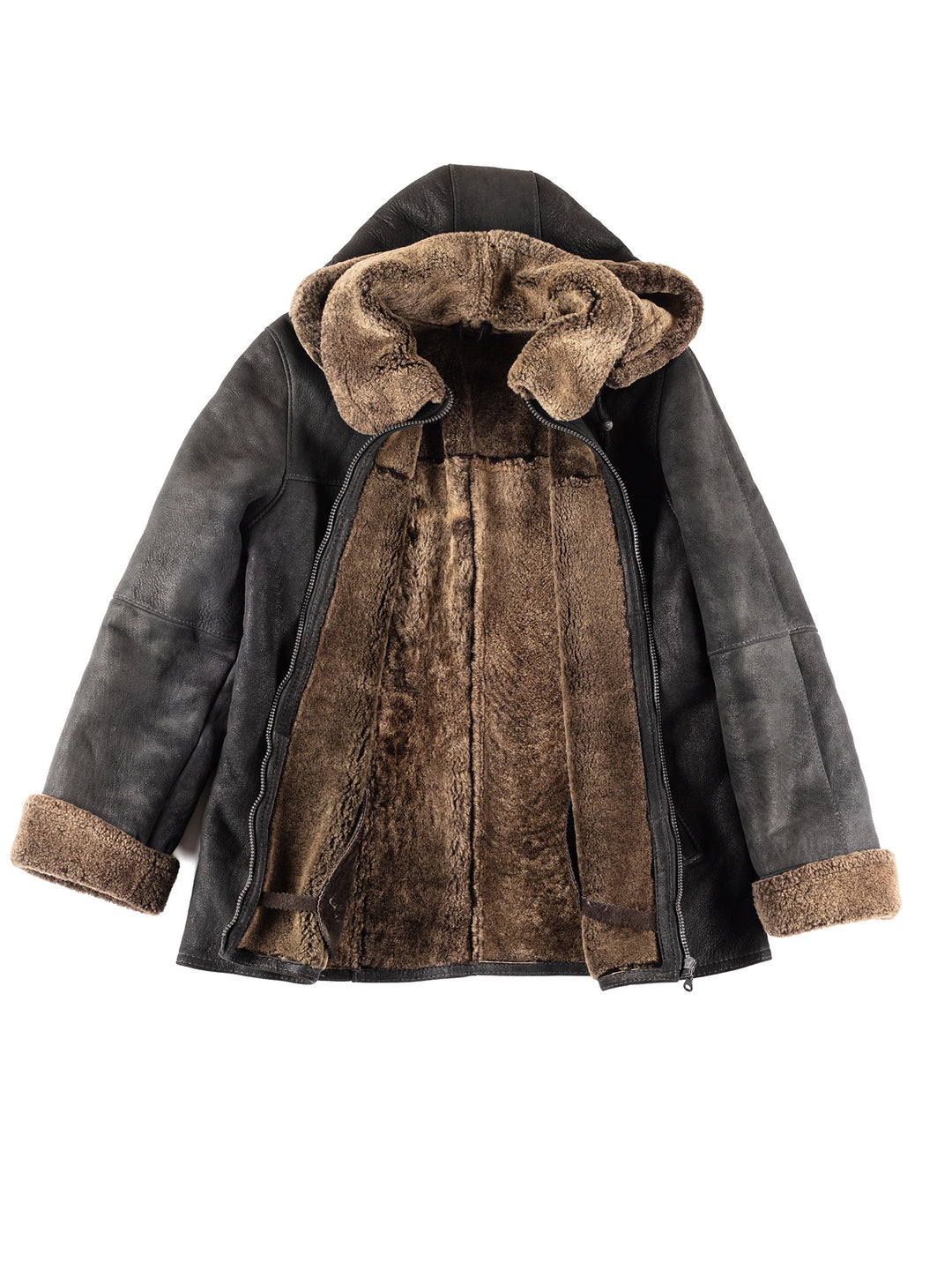 Vintage 00's Women Sheepskin Coat in Black