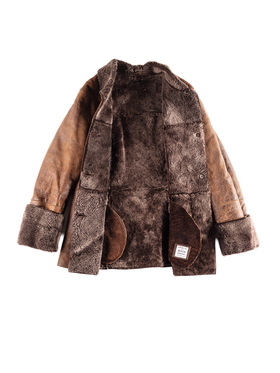Vintage 00's Women Sheepskin Jacket in Brown