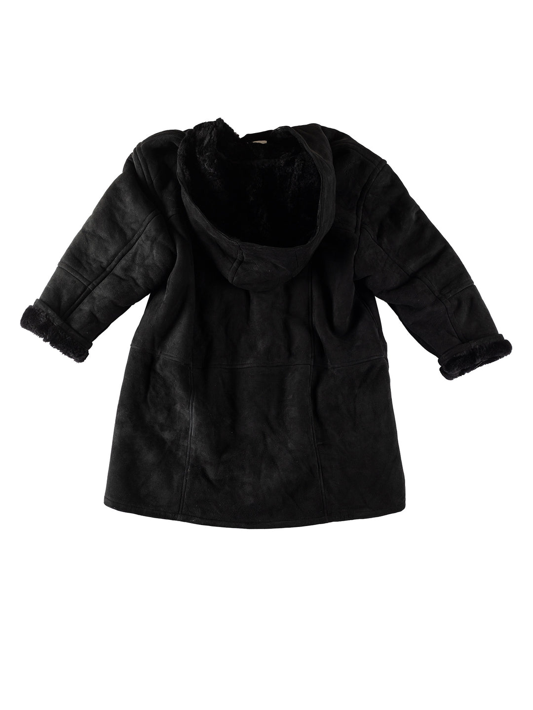 Vintage 80's Women Sheepskin Coat in BlackMN356