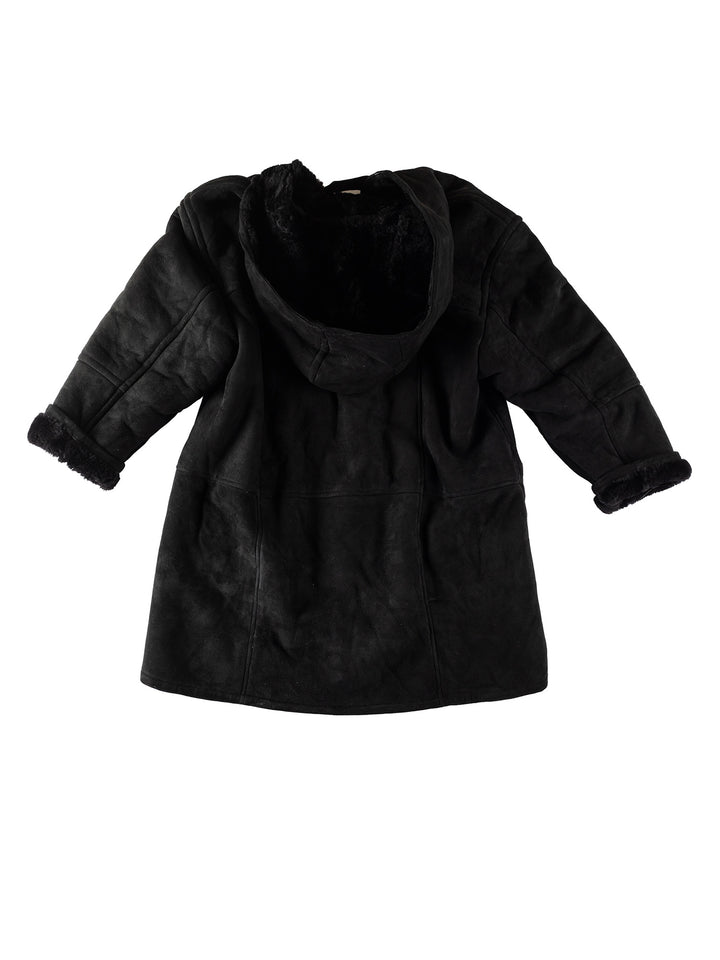 Vintage 80's Women Sheepskin Coat in BlackMN356