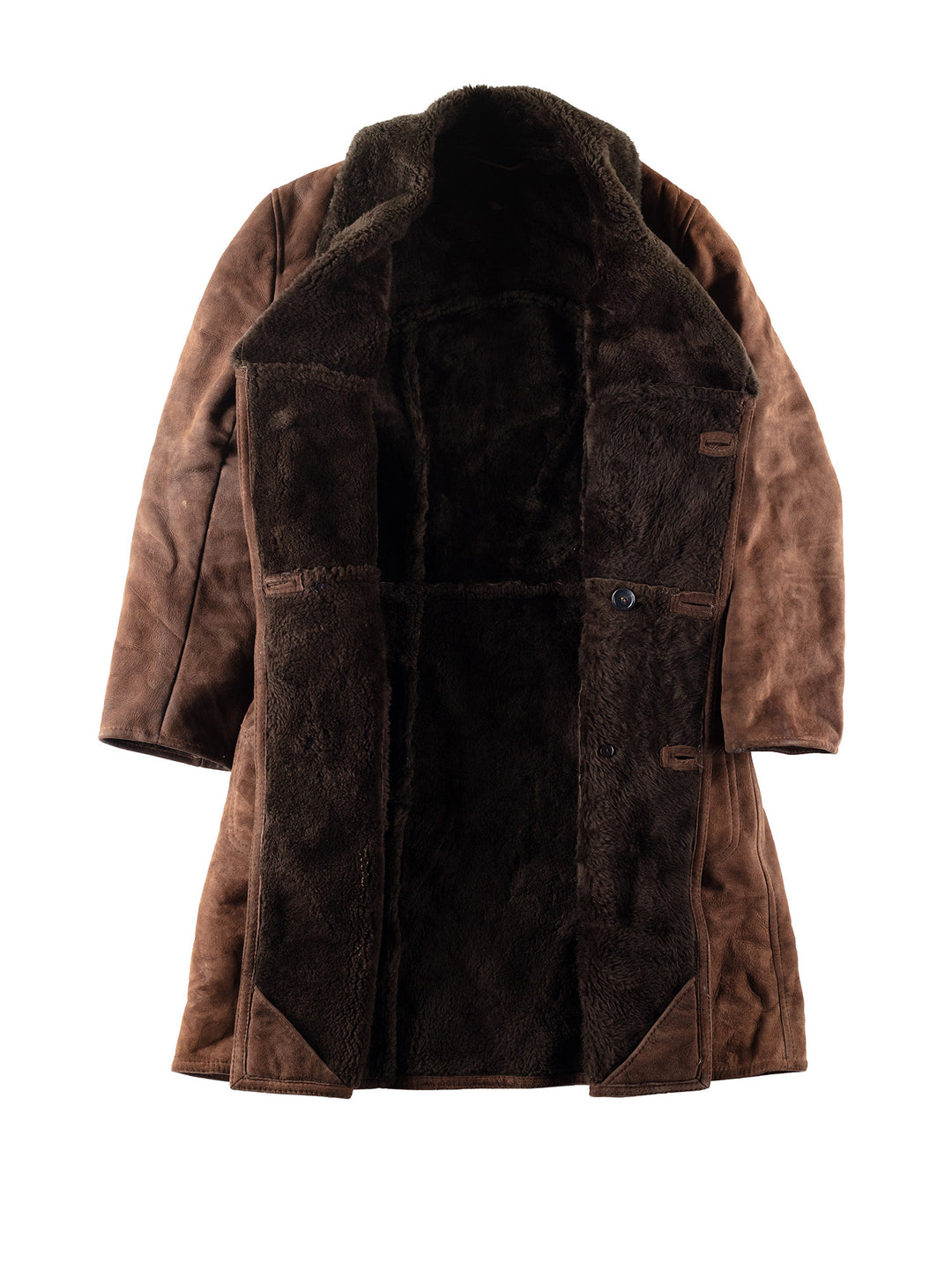 Vintage 70's Men Sheepskin Coat in Brown