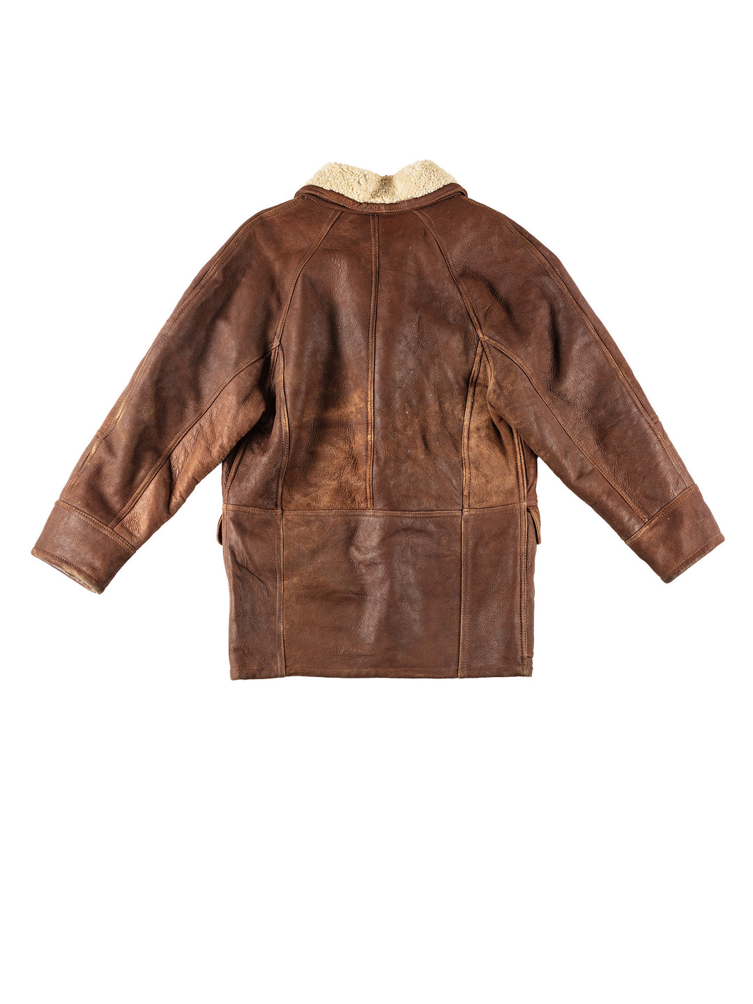 Vintage 80's Men Sheepskin Coat in BrownVN214