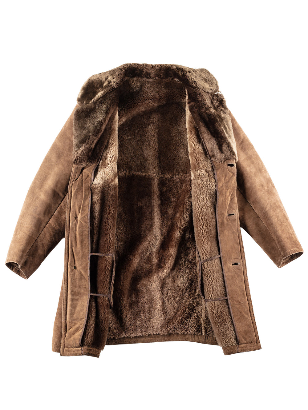 Vintage 80's Men Sheepskin Coat in Brown