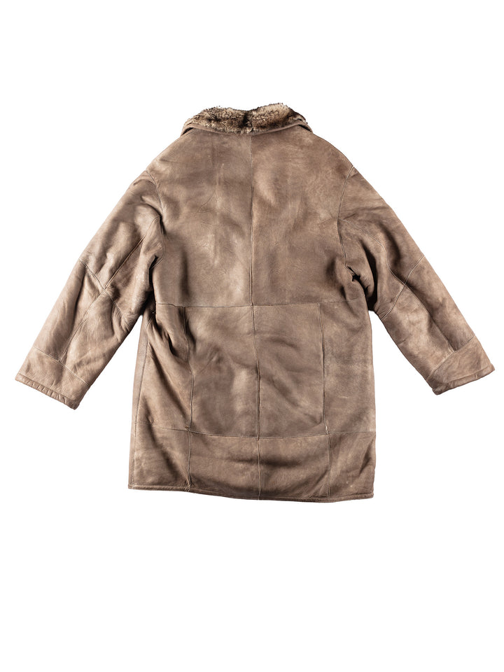 Vintage 90's Men Sheepskin Coat in BeigeVN158
